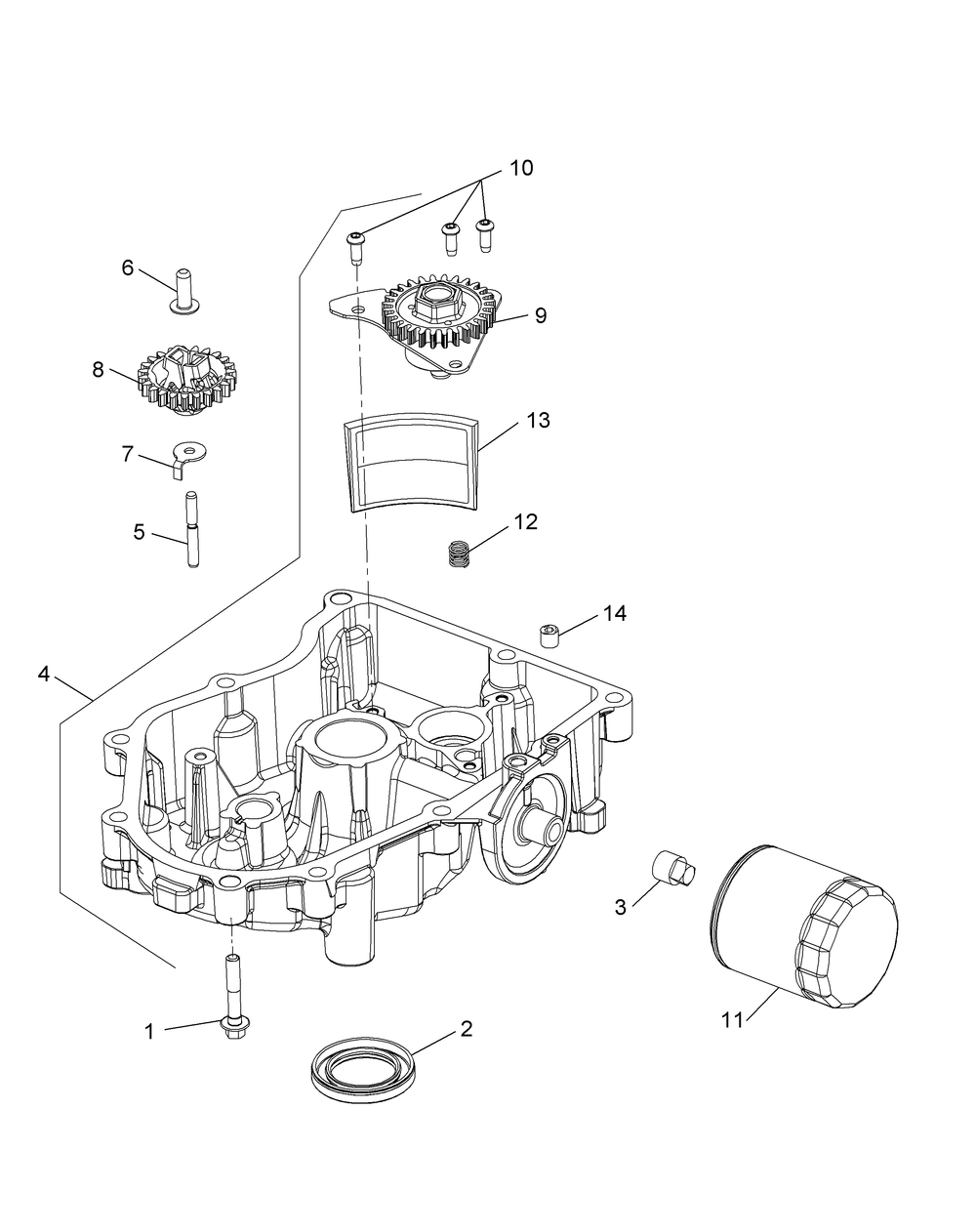 Kohler Zt730-3011 Oil Pan And Lubrication Diagram and Parts List for Z-FORCELZ48 (53ATDAGB-53ATDAGB050)(2014) Cub Cadet Lawn Tractor